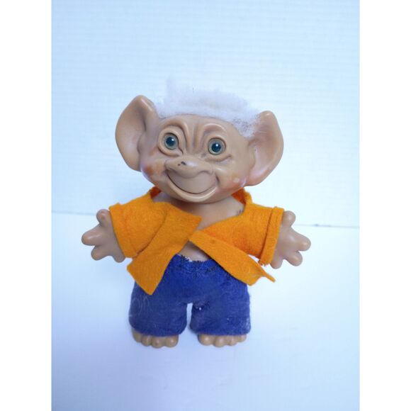 1960’s Troll Dolls Uneeda Wishnik Vintage 5.5" Cheerleader Troll and Lil Dude - Picture 4 of 15